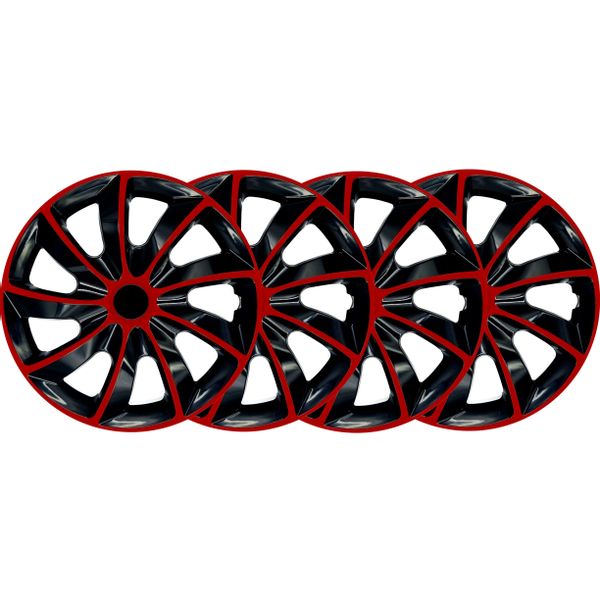 Radkappen Radzierblenden Limited Universal für 14 Zoll Felgen Rot 4 Stück