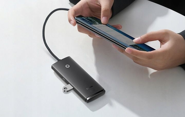 BASEUS SZYBKA UNIWERSALNA LEKKA STACJA HUB 4W1 USB DO 4X USB 3.0 5GB/S 5V zdjęcie 13