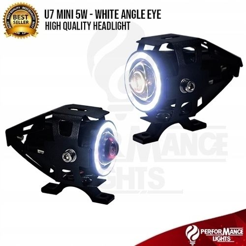 2 x HALOGEN MOTOCYKLOWY U7 MINI+WŁĄCZNIK+RING na Arena.pl