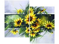 80X70CM SŁONECZNIKI DUO OBRAZ