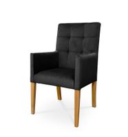 Fotel CAROL / czarny / noga dąb / R100