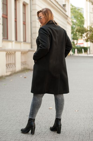 Płaszcz P-04, klasyczny, czarny płaszcz z guzikami Rozmiar - XL na Arena.pl