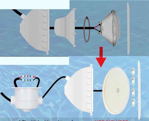 Reflektor LED basenowy LyLmLe PAR56 35W IP68 12V ‎R-PL01-S35W-WW-3000K na Arena.pl