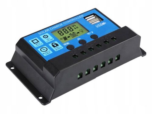 REGULATOR ŁADOWANIA PANELI LCD 12V 24V 2X USB KONTROLER SOLARNY 30A na Arena.pl