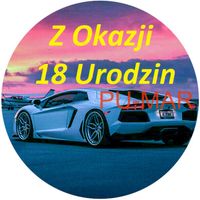 Opłatek na tort Urodziny Lamborghini Samochód Auto Logo Fura Bryka 18 30 40