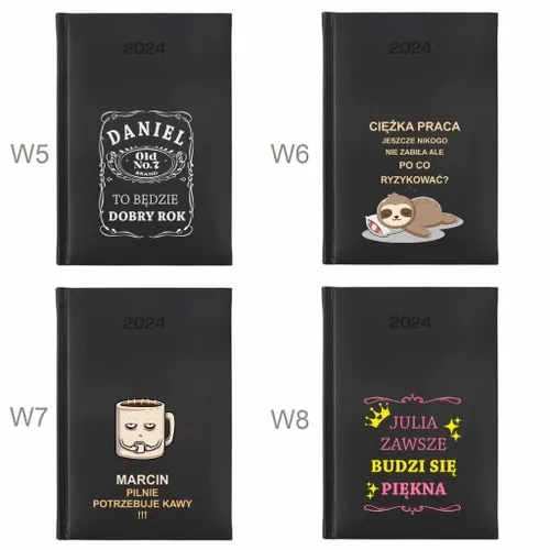 PERSONALIZOWANY KALENDARZ KSIĄŻKOWY PLANER TERMINARZ 2024 A5 NADRUK na Arena.pl
