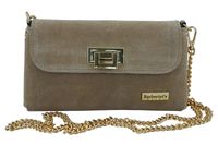 Zamszowa kopertówka na łańcuszku Barberinis - Beżowa