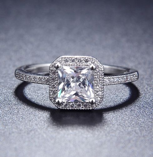 PIĘKNY Srebrny Pierścionek RODOWANY DLA KOBIETY, PIERŚCIONEK SREBRO 925 na Arena.pl