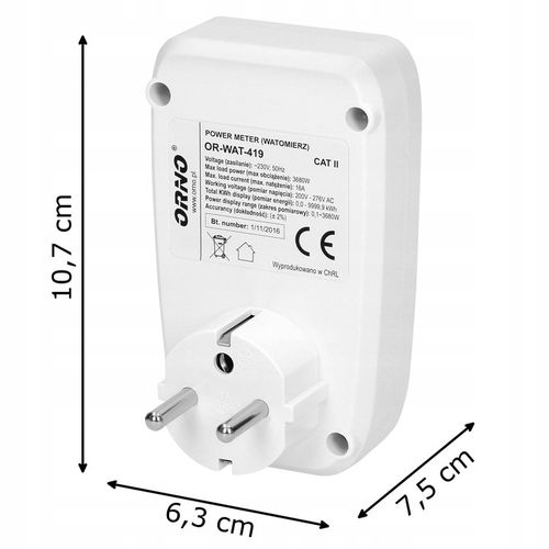 WATOMIERZ MIERNIK LICZNIK ZUŻYCIA PRĄDU POBORU ENERGII ELEKTRYCZNEJ LCD na Arena.pl