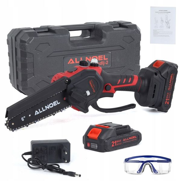 PIŁA ŁAŃCUCHOWA AKUMULATOROWA 21V PILARKA 6" 2x AKUMULATOR WALIZKA ZESTAW zdjęcie 11
