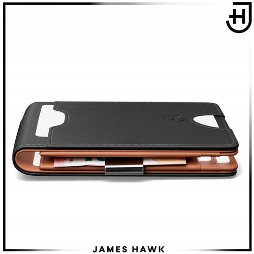 James Hawk Smart Wallet skórzany portfel męski Slim 1,5 cm Czarny Brąz na Arena.pl