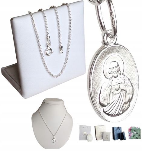 Łańcuszek Srebrny Medalik Komplet Srebrny (na PREZENT / KOMUNIA / Chrzest) na Arena.pl