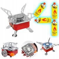 Kuchenka Turystyczna Gazowa Kuchenka Kempingowa + 4 Kartusze Gazowe