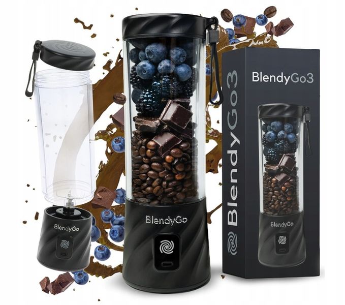 Blender kielichowy BlendyGo 3 Mikser do smoothie 250W czarny + GRATIS! zdjęcie 9