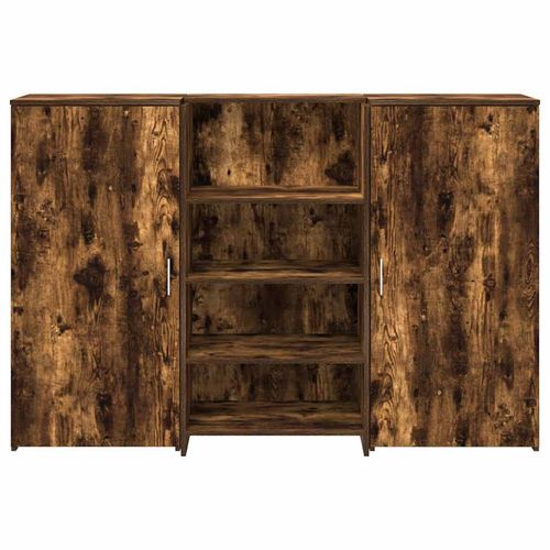 Biurko recepcyjne dąb wędzony 155x50x103,5 cm Drewno klejone na Arena.pl