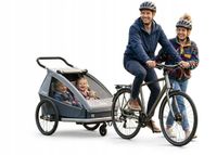 Przyczepka Rowerowa dla DZIECI Dwuosobowa 2w1 Croozer Kid Keeke 2 Szara