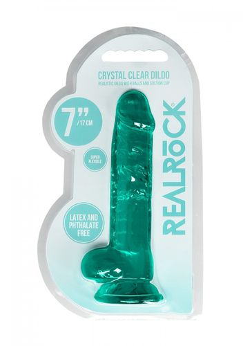 7 / 19 cm realistic dildo with balls   turquoise na Arena.pl