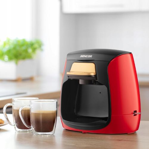 Ekspres przelewowy na dwie kawy 500W 0,3L czarny/czerwony Sencor SCE 2101RD na Arena.pl