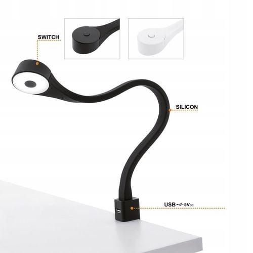 Lampa nocna LED do łóżka sypialni giętka czarna przykręcana 2x FLEXI R na Arena.pl