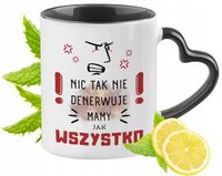 Dla Mamy Kubek Czarny Z Uszkiem W Kształcie Serca Na Prezent Z Nadrukiem