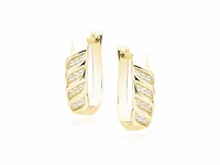 ELEGANCKIE KLASYCZNE POZŁACANE SREBRNE KOLCZYKI BIAŁE CYRKONIE SREBRO