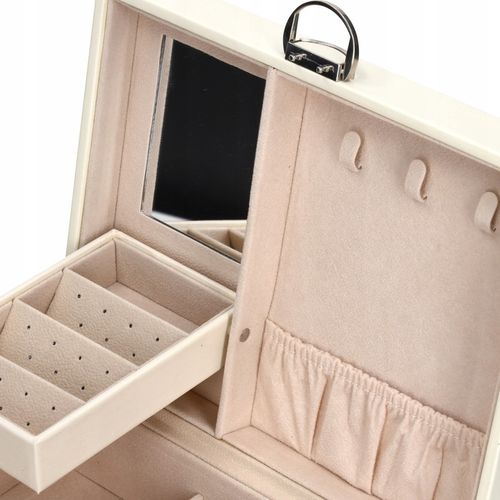 SZKATUŁKA NA BIŻUTERIĘ PUDEŁKO KUFEREK POJEMNY ORGANIZER ELEGANCKI C2 na Arena.pl