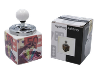 Popielniczka Zamykana Kwadratowa Ceramiczna z Nadrukiem Banknotu 50 Euro