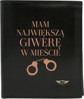 Portfel męski skórzany GRAWEROWANY prezent dla policjanta z TWOIM NAPISEM