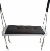 Huśtawka biel siedzisko czarna dom ogród dzieci