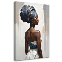 Obraz do salonu, Portret kobiety w stylu etno elegancka dekoracja