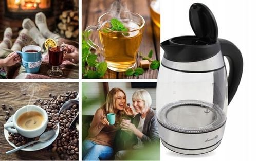 Czajnik elektryczny z regulacją temp. szklany podświetlenie LED 1,8l 2200 W na Arena.pl