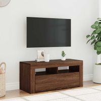 Szafka pod TV z oświetleniem LED, brązowy dąb, 90x35x40 cm