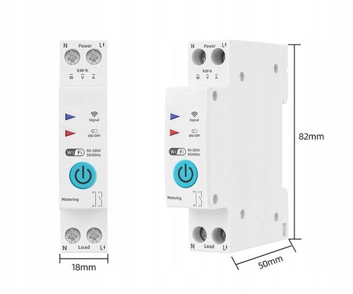 Przekaźnik Sterownik WiFi 16A z pomiarem prądu TUYA Smart Life Szyna na Arena.pl