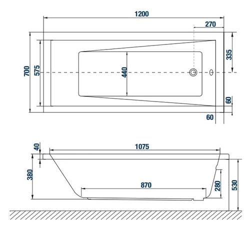 Polska Wanna prostokątna akrylowa 120x70 cm  5 lat gwarancji na Arena.pl