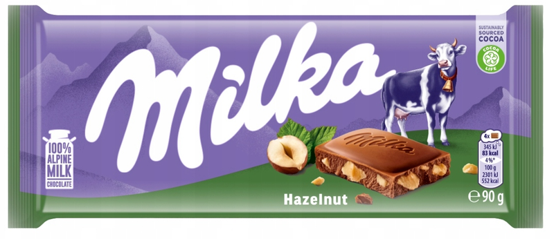 MILKA CZEKOLADA ORZECHOWA 90g HAZELNUTS zdjęcie 1