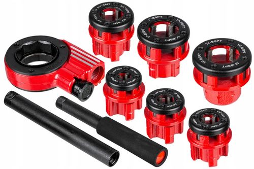 GWINTOWNICA RĘCZNA DO RUR grzechotka ZESTAW 6 narzynek głowic 1/4"–1 na Arena.pl