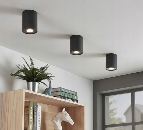 Oprawa Natynkowa Halogenowa Tuba GU10 LED ruchoma sufitowa spot czarna na Arena.pl