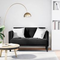 Sofa dwuosobowa Czarna 111 cm Aksamit