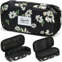 Piórnik dwukomorowy w kwiaty saszetka do szkoły dwie komory pojemny ZAGATTO