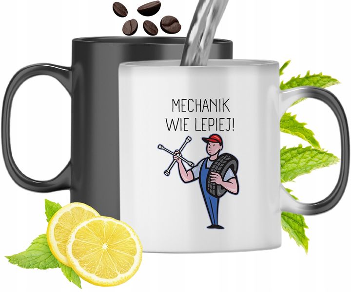 Kubek Magiczny Dla Mechanika Zmieniający Kolor Z Nadrukiem Ze Zdjęciem zdjęcie 1