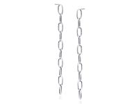 RODOWANE SREBRNE WISZĄCE KOLCZYKI OGNIWA ŁAŃCUCHA