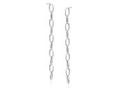 RODOWANE SREBRNE WISZĄCE KOLCZYKI OGNIWA ŁAŃCUCHA