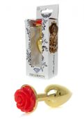 plug jewellery gold plug rose  red