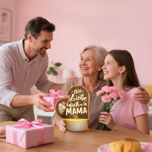 Lampka LED dla Mamy Kocham Cię Mamo 18x10 cm Prezent na Dzień Matki na Arena.pl