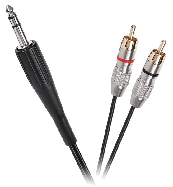 Kabel Jack 6.3 stereo - 2RCA 1.8m zdjęcie 1