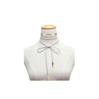 naszyjnik choker opalizujący - szary n493sz