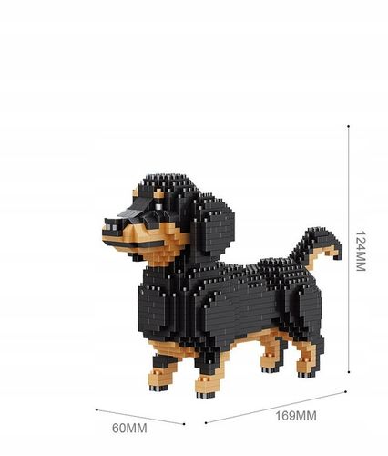 Zestaw klocki model psa figurka Jamnik 836 elementów prezent urodzinowy na Arena.pl