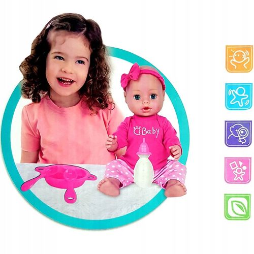 LALKA SIKAJĄCA BOBAS 43cm NEW BORN Bobasek BUTELKA NOCNIK pielucha na Arena.pl