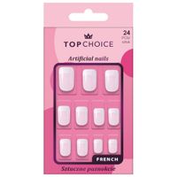 TOP CHOICE Sztuczne paznokcie tipsy french kwadratowe 24 sztuki