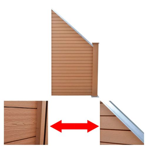 Płot skośny, boczny panel WPC, brązowy na Arena.pl